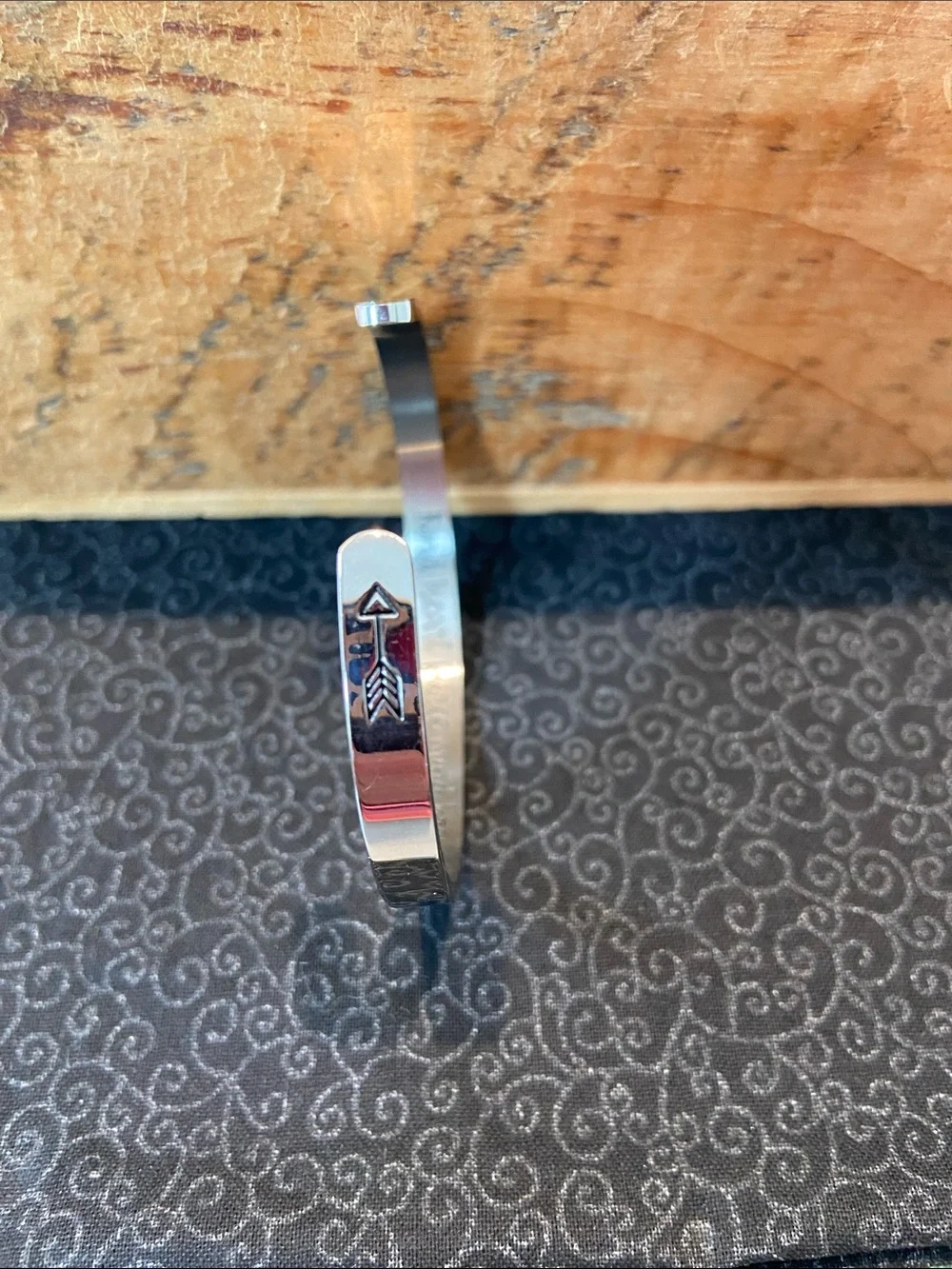 kind heart fierce mind brave heart Silver cuff bracelet